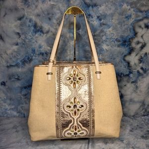Brighton Beige and Gold Tote Bag